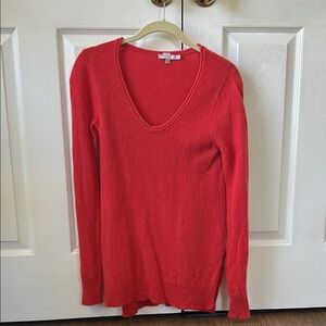 Calypso St. Barth Cashmere Women's Red V-Neck Sweater S
